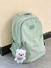 回力双肩包休闲简约女生大学生初中生高颜值小清新高中大容量书包 绿色【带冲天鸭挂件】 实拍图