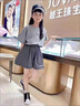 G.duck童装女童套装夏季新款儿童服装女大童夏装洋气女孩衣服短袖两件套 灰色格子gcasqik 150 建议身高140-150年龄11-12 实拍图