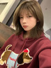 LEMANISM加绒卫衣男明星同款腊肠狗春秋长袖T恤连帽宽松情侣外套女 酒红色 L 实拍图