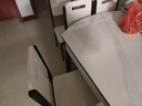初屋 餐桌 实木岩板餐桌现代简约大理石餐桌椅组合可伸缩折叠吃饭桌子 1.5米黑白色【12MM雪山白】 一桌四椅 实拍图