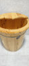 古希诺（GUXINUO）木桶泡脚桶家用洗脚盆香柏木过小腿40cm实木足浴盆泡脚盆木盆 40圆边（带盖）+艾草+贴 实拍图