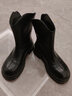 大东加绒粗跟短靴女2025冬季新款时尚筒靴厚底百搭圆头女靴休闲0600 黑色(单里) 37 实拍图