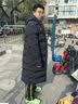 卡尔美（KELME）长款运动棉服男冬季连帽过膝保暖生活训练外套风衣 黑色 3XL  实拍图