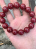 2025蛇年本命年朱砂手串正品男款女士高含量紫金砂单圈转运珠手链 14mm朱砂手串【附鉴定证书】 实拍图