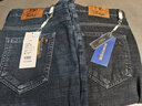 罗蒙（ROMON）直筒牛仔裤男士春秋冬季保暖加绒宽松商务休闲棉弹力百搭长裤子 深蓝+黑色【秋冬款两条装】 加绒 35 【腰围2尺8】 实拍图