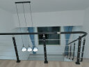 简格 餐厅吊灯北欧创意餐厅灯简约钻石LED饭厅吊灯 3头长盘 黑色款 LED白光 实拍图