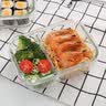 乐扣乐扣 分隔密封耐热玻璃保鲜盒 便当盒零食水果盒 带饭包 长方形630ml 实拍图