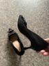 九寸阳光水钻黑色高跟鞋女2025新款春季细跟法式配裙子舒适气质尖头单鞋 黑色 7cm 36 实拍图