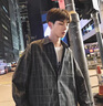 NEW OR MODE复古格子衬衫男韩版潮流ins休闲宽松情侣帅气衣服潮牌衬衣外套男 黑色 XL 实拍图