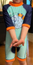 颖贝尔婴儿连体泳衣帽儿童泳衣男童女孩宝宝温泉小孩连体中袖速干游泳衣 105 (M) 6码 实拍图