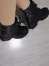 AI真皮短靴女2025秋冬季新款厚底内增高马丁靴皮鞋加绒棉鞋高跟靴子 黑色【加绒内增高款】YJN1012-1 35 实拍图