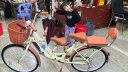 永久（FOREVER） 永久亲子自行车母子单车带小孩带娃接送孩子儿童载小孩成人女 高配版-单速-复古黄 24寸 实拍图