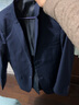 罗蒙（ROMON）西服男士小西装外套职业正装修身休闲伴郎服 藏青色XL 实拍图