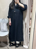 无印良品（MUJI）女式 木棉混双层纱织长袖连衣裙长裙裙子衬衫裙 BC2IOC4S 黑色 M 160/84A 实拍图
