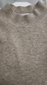 恒源祥圆领针织衫女纯羊毛衫秋冬纯色套头保暖简约内搭上衣打底女装毛衣 浅花驼 XL /175/96A 实拍图