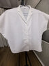 无印良品（MUJI）女式 易干弹力泡泡纱 开领短袖衫女士衬衫衬衣外套夏季款BC2JPA4S 白色 L (165/88A) 实拍图