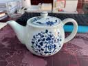 陶趣居 日本进口线唐草小蓝芽茶杯日式汤吞寿司杯陶瓷小杯泡茶杯子茶具 蓝凛堂福字茶壶带滤网 465ml 1只 实拍图