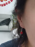 S925银耳坠碧玉和田/红玛瑙耳钩几何简约女秋设计复古高级国风 红玛瑙 银耳坠 一对 实拍图