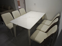 全友家居 现代简约家具餐桌钢化玻璃台面实木腿奶油风家用吃饭小桌子 实拍图