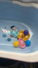 日康（rikang） 婴儿浴盆宝宝洗澡盆可搭配洗澡网加厚坐躺两用折叠浴盆 0-6岁 蓝色+戏水礼包  （无躺板） 实拍图