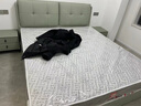 曲美家居（QM）床双人床真皮床 现代简约主卧室大床皮艺家具实木框架 绵绵方糖 箱体床+床头柜*2+床垫 1.8*2.0M清新绿 实拍图