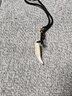 顾静飞实物拍摄大獒牙原色牙真黑狗牙齿狼牙项链男女本命年吊坠饰品激光刻字 超大号4.5-4.6cm黑绳 实拍图