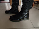 JUKUANG【头层牛皮】2023新款男靴子真皮马丁靴男冬季英伦风高帮加绒男鞋 黑色单鞋602 41 实拍图