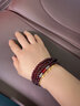 俏恋 925银手链女款酒红石榴石手链多圈多层手串韩版时尚泰银饰品 6A级简约清新5.5mm四圈 实拍图
