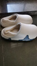 洁丽雅防水棉拖鞋男士秋冬季家居室内防滑防臭保暖踩屎感全包跟棉鞋女款 白蓝 40-41 【适合39-40码】 实拍图