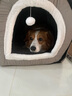 KimPets狗窝大型犬冬季保暖狗狗床可拆洗冬季猫窝封闭式狗屋冬天宠物用品 蓝灰拼接房子窝 XL号【75*50*50cm适合45斤内】 实拍图