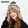 卡蒙（Kenmont）秋冬彩虹毛线加绒保暖护耳帽女冬骑车挡风防寒套头针织帽km-9385 实拍图