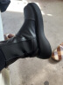 Bella Lily靴子女士短靴切尔西靴黑色牛皮2023冬季新款洋气后拉链中筒靴真皮 黑色 36 实拍图