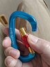 欣达（xinda）专业攀岩登山D形主锁承重安全扣锁具铝合金户外安全挂钩锁匙扣 蓝色2个装 实拍图
