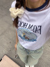 Teenie Weenie小熊女装2024春夏新款时髦撞色圆领短袖T恤印花上衣 白色 165/M 晒单实拍图