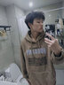 Jazky 秋冬季新款美式复古加绒卫衣男潮ins连帽宽松oversize外套国潮 咖啡色(升级加绒保暖) XL 实拍图