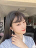 GCKK树叶珍珠耳环女新款甜美仙气耳坠小众百搭高级感耳饰生日礼物 树叶珍珠耳环蓝色耳针 实拍图