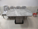 岩板餐桌轻奢高级感2025新款家用小户型伸缩储物电磁炉吃饭桌子 12mm雪山白亮光岩板 1.2m 单张餐桌 实拍图