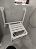 安德扶老人洗澡专用椅浴室凳折叠座椅卫生间淋浴安全防滑扶手背靠凳子 5代双扶手+防滑背靠-白色 实拍图