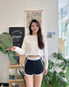 Calvin Klein内衣【摩登引力带】女士本命年ck家居外穿睡裤辣妹运动短裤QS5982 001-太空黑 XS 实拍图