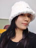 目丸毛线帽子秋冬季女款百搭针织包头显脸小保暖毛绒茸冷帽大头围女生 白色铁片毛绒帽 均码 实拍图