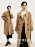 尚都比拉毛呢大衣女冬季保暖气质高级感100%羊毛呢子双面呢外套 金驼 M  实拍图