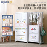 也雅（Yeya）双开门儿童衣柜 抽屉式收纳柜 塑料衣物储物柜 可挂衣简易衣柜 5层 双开门+侧拉架 童话 实拍图