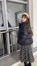 GARNUO黑色短款羽绒服女小个子2025新款冬季90白鸭绒立领加厚面包服外套 黑色 M【101-115斤】 实拍图