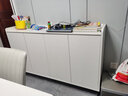 自由猴实木餐边柜超薄岩板极窄简约轻奢厨房靠墙茶水收纳储物柜 140*30*88cm/Enf级/雅白+鱼肚白岩板 实拍图