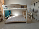 淳华 上下床儿童床上下层高低床实木成人床双层上下铺男孩女孩子母床  原木上160下180梯柜+书架+床垫 实拍图