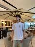 名创优品（MINISO）纯棉t恤男夏季2026新款衣服青少年亲肤透气休闲宽松大码潮流短袖 白色(生机胸标) L 175 (名创优品 品控严格) 实拍图