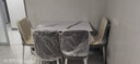 采葛轻奢钢化玻璃餐桌椅组合简约小户型家用吃饭桌子现代客餐厅出租屋 白玻黑面白架配4把白灰软椅 100厘米 长100宽60高75 实拍图