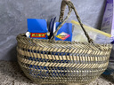 极景竹编竹篮手提式收纳筐水果采摘篮菜篮厨房收纳篮环保购物篮 实拍图