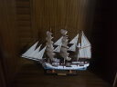 Snnei室内 地中海仿真帆船模型客厅摆件实木质船装饰品欧式创意家居办公室房间手工艺品一帆风顺 《莱牡库尔号》62cm 实拍图