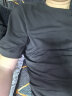 花花公子半袖男士T恤短袖修身打底衫纯棉弹力韩版纯色紧身体恤圆领t恤男潮 黑色 4XL(168斤以内) 晒单实拍图